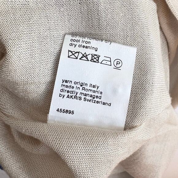 AKRIS Wool and Silk Textured Grid Optics Dress Fully Silk Lined Large Blue - Picture 4 of 13